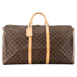 LOUIS VUITTON - Sac de voyage Keepall 60 Louis Vuitton en toile enduite monogrammée vintage