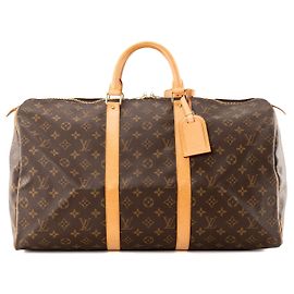 LOUIS VUITTON - Bolso de viaje Louis Vuitton Keepall 50 en lona recubierta monogram vintage