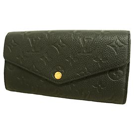 Louis Vuitton Monogram Empreinte Portefeuille Sarah Long Wallet M82257 Noir