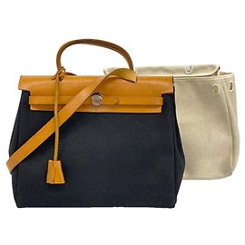 Hermès Sac à main Hermes Herbag PM Toile Officier Natural