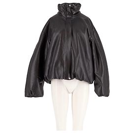 Anine Bing Schwarze Cropped Jacke mit Puffärmeln