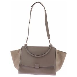 Céline  mala "Trapèze" em pele taupe