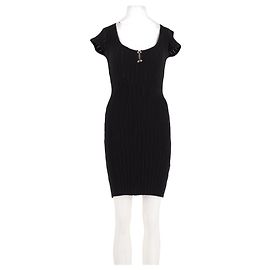 Rouje Black Short Dress with Boat Neckline