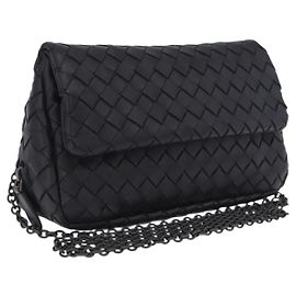 Bottega Veneta Bolso de hombro INTRECCIATO con cadena de piel negro