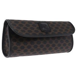 Céline CELINE Bolso de Mano de Lona Macadam PVC Cuero Negro Dorado