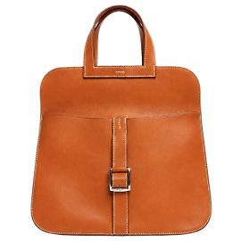 Hermès Sac Halzan 31 en cuir Barenia marron