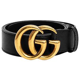 Gucci Ceinture large GG Marmont en cuir noir