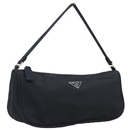 PRADA Estuche de accesorios Nylon Black Silver