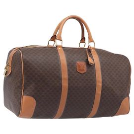 Céline CELINE Macadam Boston Bag PVC Brown Gold Tone