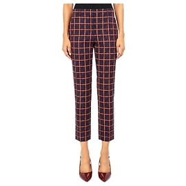 Theory Pantalones crop con bajo Purple York Plaid - talla UK 6