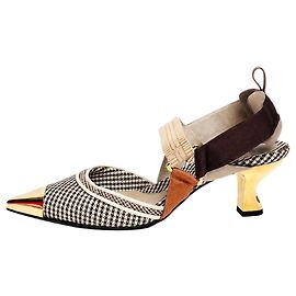 Fendi Brown houndstooth Colibrì slingbacks - size EU 40