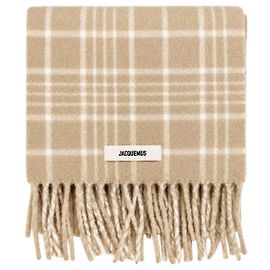 Jacquemus Sciarpa L'Echarpe Carro a quadri beige