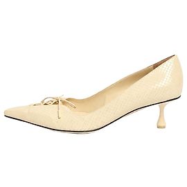 Jimmy Choo Scarlett 50 Pumps aus Elaphe in Creme - Größe EU 40.5