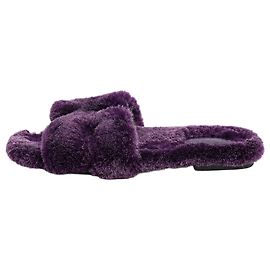 Hermès Sandali Oran in shearling viola - taglia EU 40.5