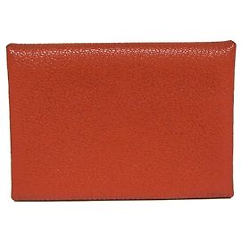 Hermès Hermes Calvi Duo Kartenetui in Red Brown