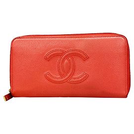 Chanel Langer Geldbeutel Lachsrosa