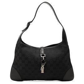 Gucci Borsa a tracolla Jackie in tela GG nera