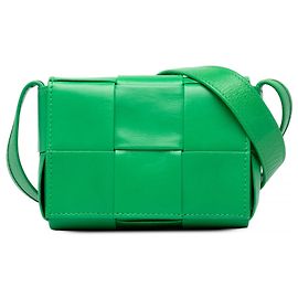 Bottega Veneta Green Candy Nappa Intrecciato Cassette Crossbody