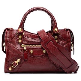 Balenciaga Red Mini Lambskin Motocross Giant 21 City Satchel