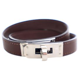 Bracciale Hermès Kelly Double Tour in Swift Marrone