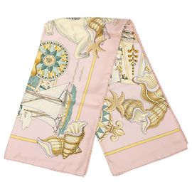 Pañuelo de seda Hermès Pink L Air Marin 90