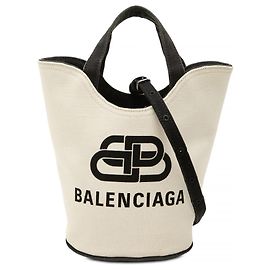 Bolso Bucket Balenciaga Wave XS de Lona Blanca
