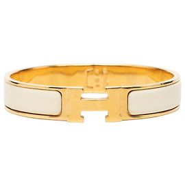 Bracciale Hermès Clic H PM in smalto bianco stretto