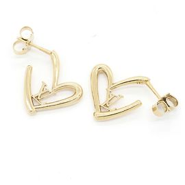 Brincos Louis Vuitton Gold Heart Falling Love PM