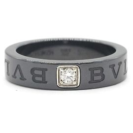 Bulgari Anello Doppio Bvlgari in Ceramica e Oro Bianco