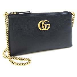 Bolso de hombro Gucci GG Marmont de piel negra