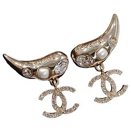 Brincos Pendentes CC com Strass CHANEL A21S (RARE)