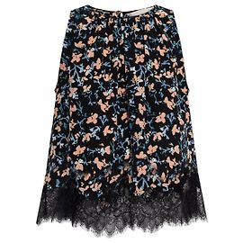 Top in seta Sierra Ulla Johnson nero con motivo floreale