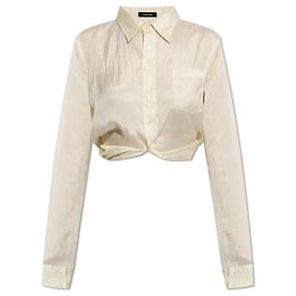 R13 Pocket Shirt Creme Lyocell Cropped Schnitt