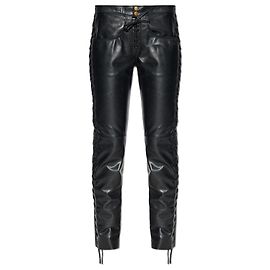 Isabel Marant pantalones Cyerra de cuero negro