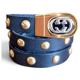 GUCCI - Vintage-Gürtel mit Nieten und Interlocking G-Schnalle - 70er/80er Jahre