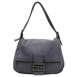 Fendi Mamma Bucket Bolsa de ombro em jersey de algodão cinza