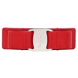 Salvatore Ferragamo Pasador y horquilla para el pelo de cuero Flame Red