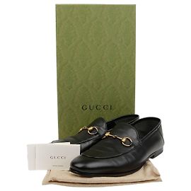 Gucci Mocasines de cuero para hombre con bocado negro