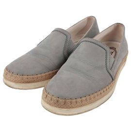 Tod's Baskets sans lacets en daim Sky Blue Suede Espadrille