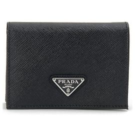 Prada Saffiano Triangle Logo Wallet
