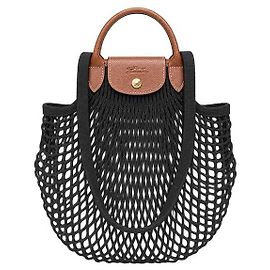 Longchamp Borsa Tote e Crossbody Le Pliage Filet Mesh Top Handle Black HVH
