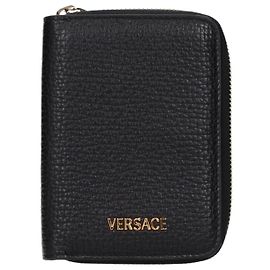 Porta-moedas Versace em couro preto
