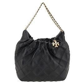 Tory Burch Bolsa de ombro Black Lamb Ovis Aries
