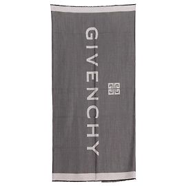 Givenchy Large Square Gray Silk and Wool Scarf