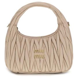 Miu Miu Borsa Bos Taurus in pelle di vitello beige