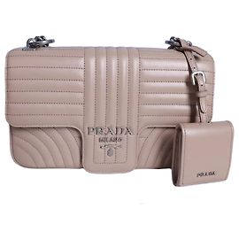 Prada Sac à épaule Diagram en cuir rose
