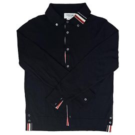 Thom Browne Cardigan a maniche lunghe in lana merino Navy Taglia
