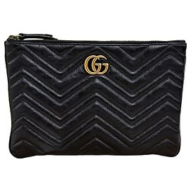 Gucci GG Marmont Matelassé Clutch Black