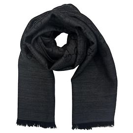 Gucci Bufanda de lana y seda gris oscuro bicolor stamp: