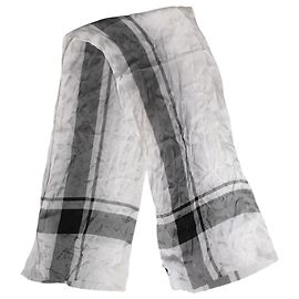 Dolce & Gabbana White Black Silk Warmer Wrap Foulard Scarf